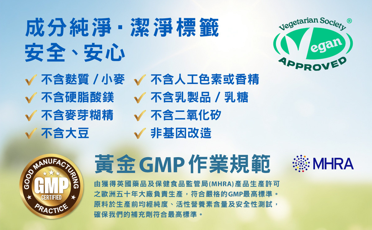 Neurobalance獲GMP規範認證，由獲得英國藥品及保健食品監管局(MHRA)產品生產許可之歐洲五十年大廠負責生產