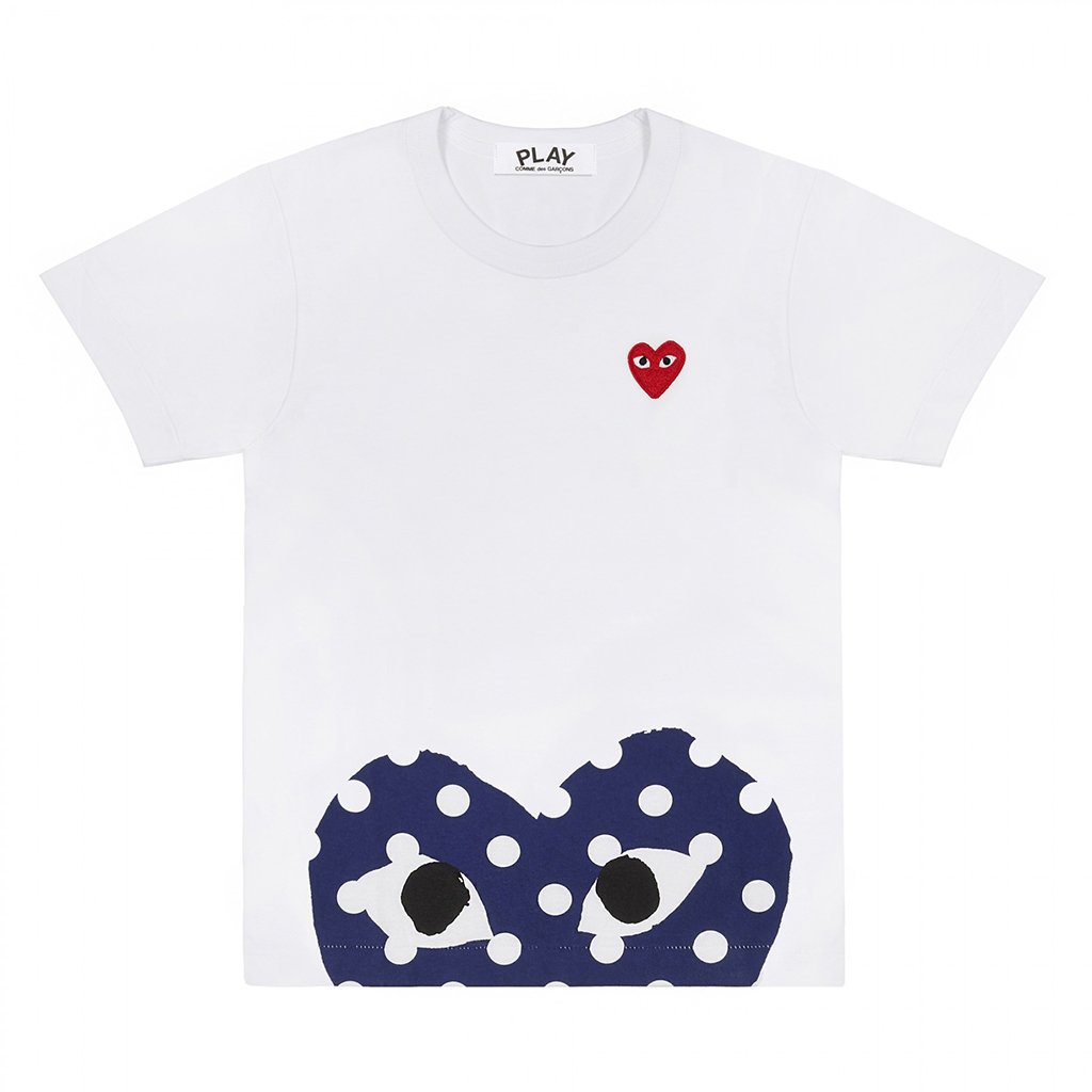 cdg half heart tee