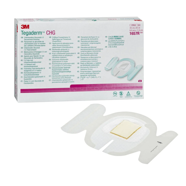 (Pre-Order) 1657R 3M™ Tegaderm™ CHG I.V. Dressing 8.5x11.5cm, 25EA/BX ...