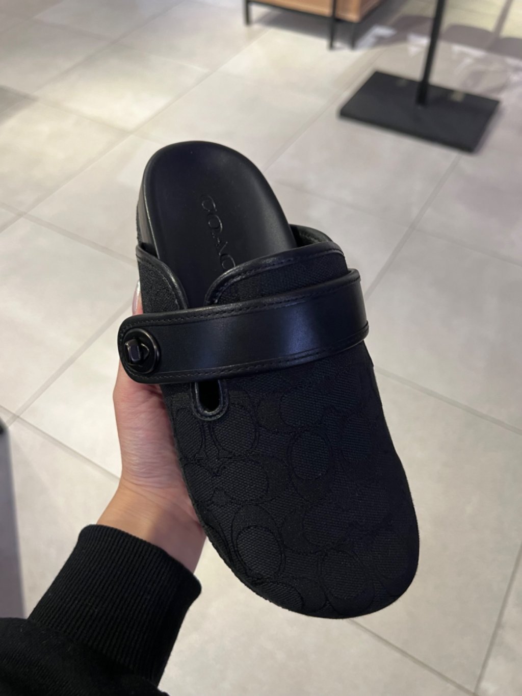 Coach W R black logo Blake clogs - 陳記美加代購