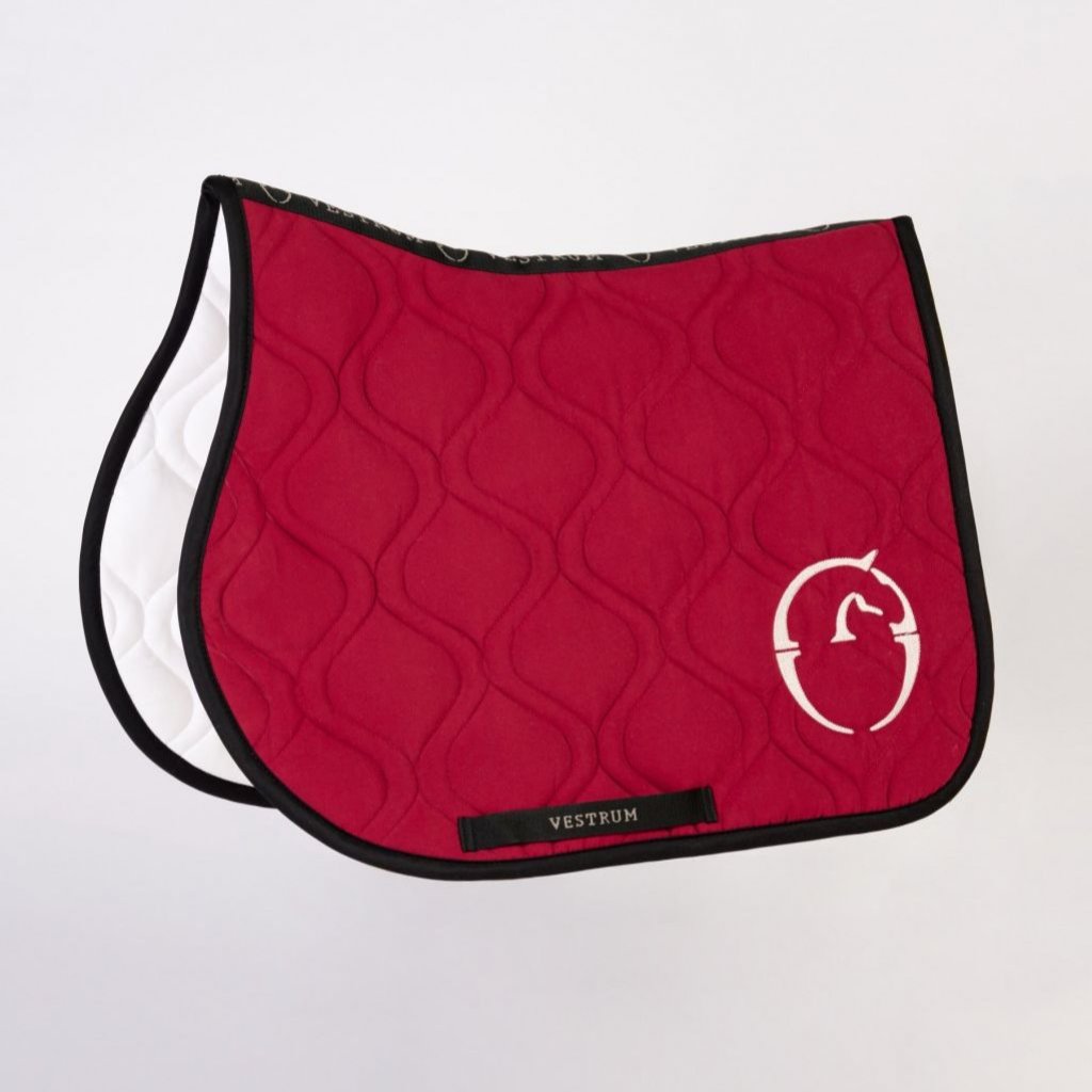 FARRIS Horse Saddle Pad With Pocket - Anti-Slip Top & Girth Protector, White Equestrian Saddle Blanket