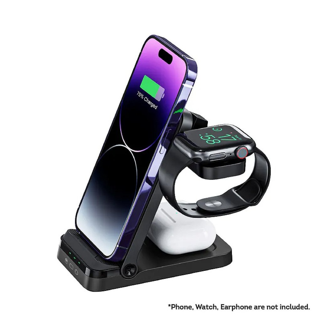 Magic-Pro ProMini W3FD 3 in 1 Dual Mode Wireless Charger with power adaptor