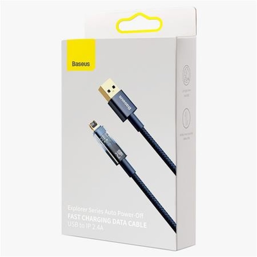 Baseus 探索者系列 智能斷電快充數據線 USB to iP 2.4A 1m 藍色