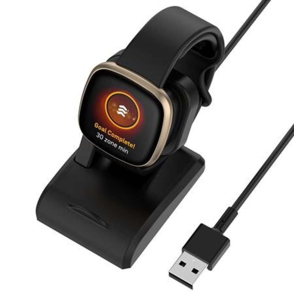 For Fitbit Versa 3 / Versa 4 / Sense / Sense 2 USB 傳輸充電座( 代用品）