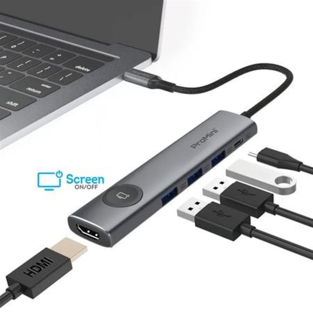 Magic-Pro ProMini CH6T 6-in-1 USB-C 擴展器 香港行貨 銀色