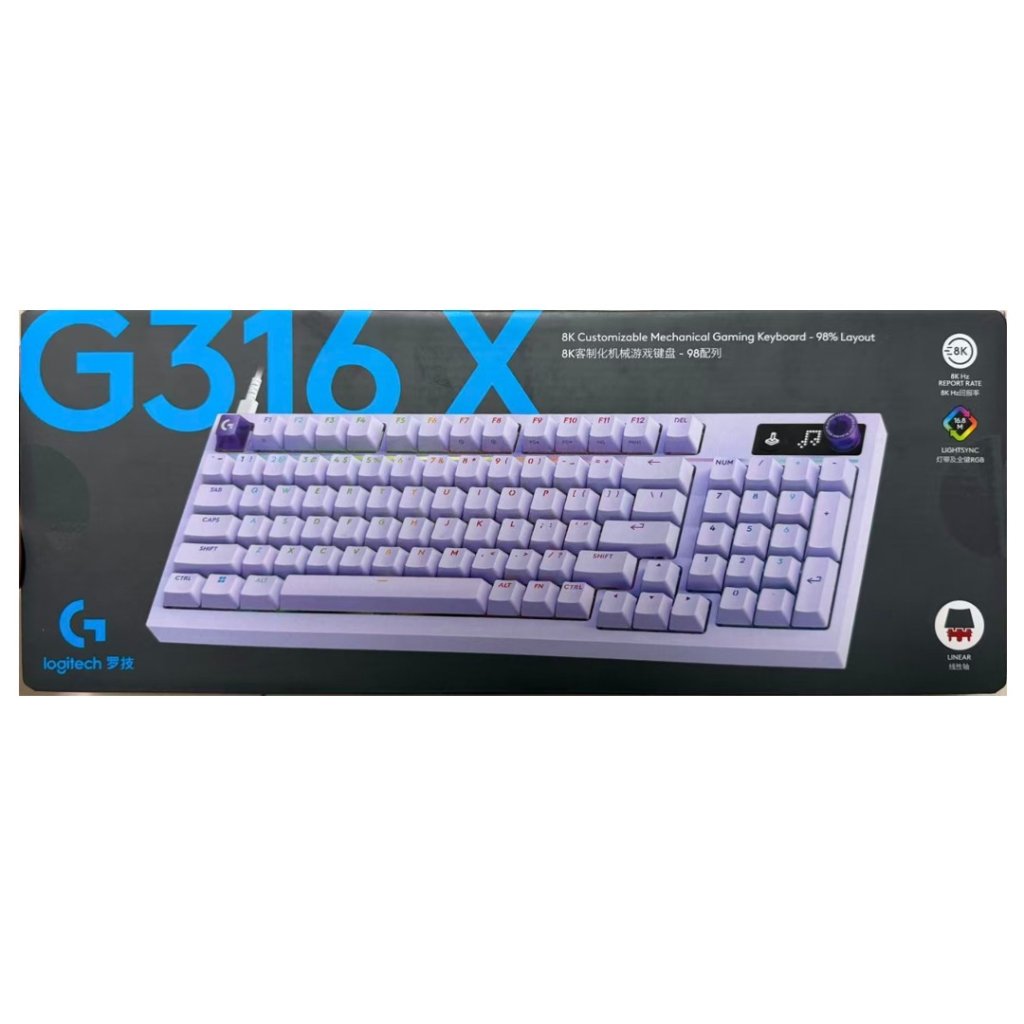 Logitech G316 X 8K客製化機械遊戲鍵盤 紅軸 (4 色)