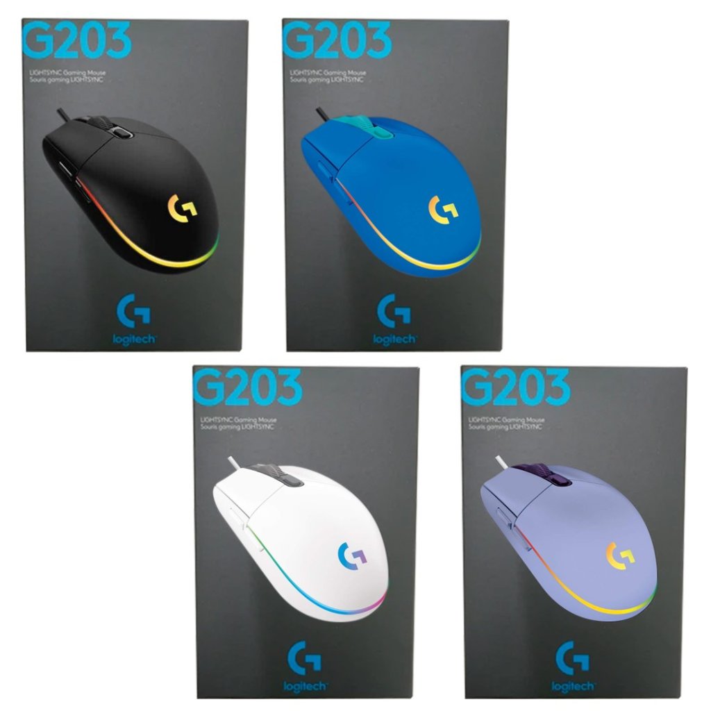 Logitech G203 LIGHTSYNC RGB 6 鍵遊戲滑鼠 (4 色)