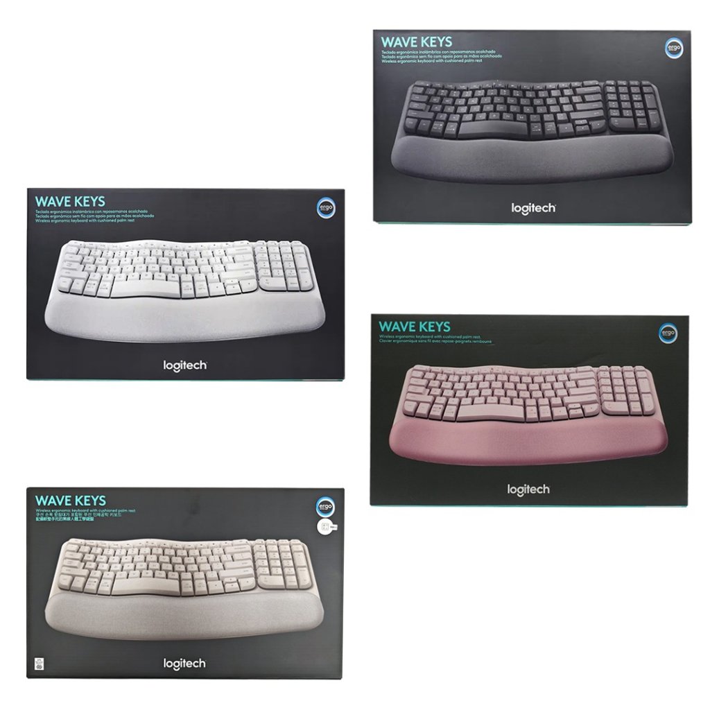 Logitech WAVE KEYS 人體工學鍵盤 (4 色)