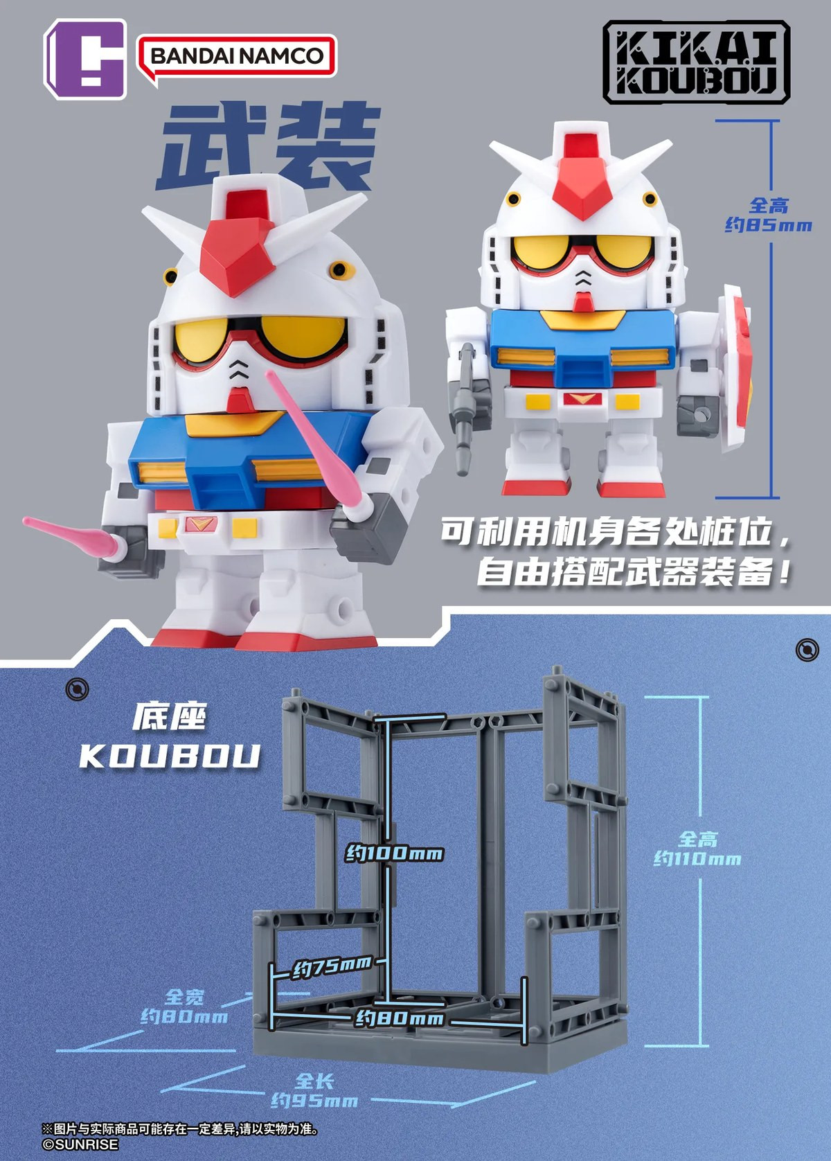 機體同 KOUBOU 底座尺寸