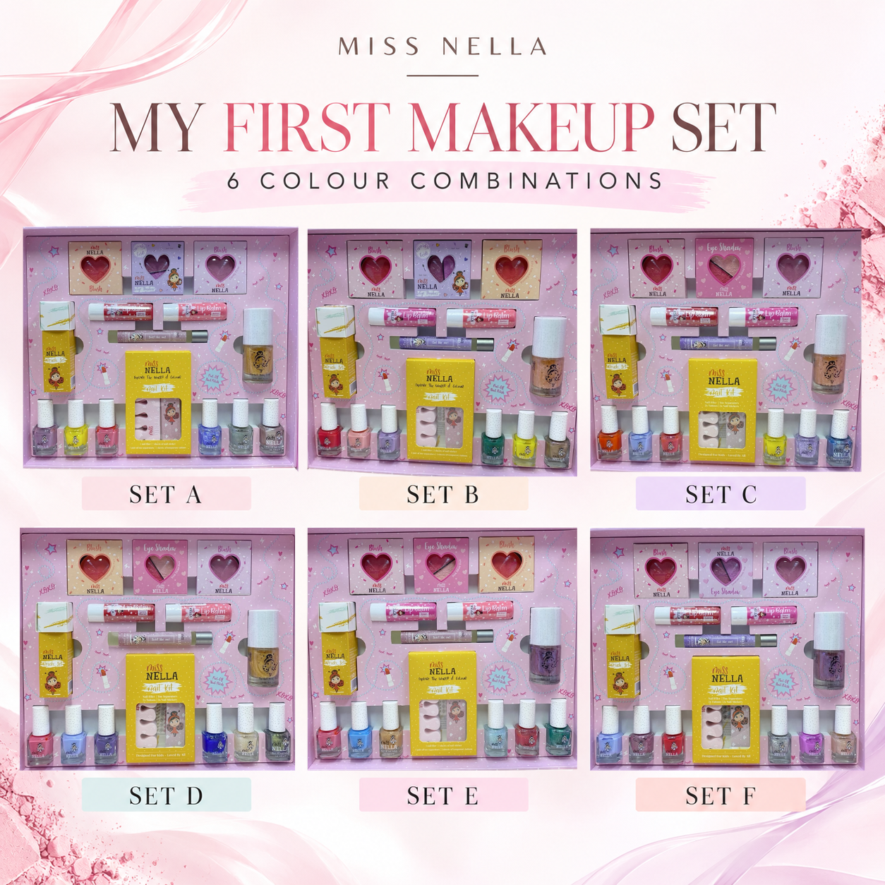 Miss Nella 六款色彩組合 SET A 至 SET F